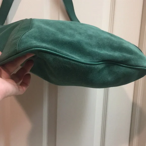 NWOT B.Makowski Leather & Suede Emerald Shoulder Bag - Picture 6 of 10
